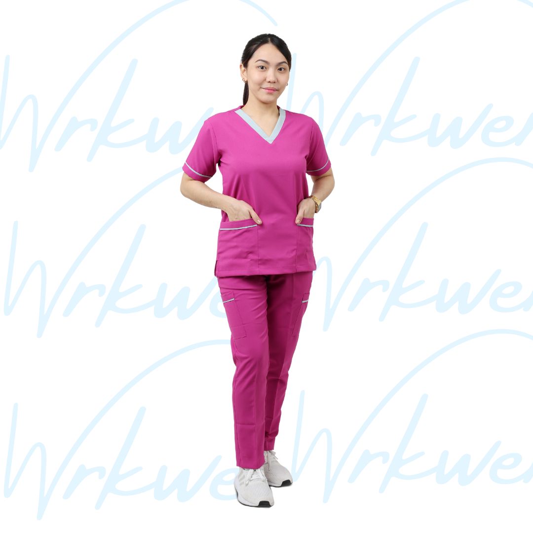 Scrub suits uniform DESIGN V (Dark Fuchsia)