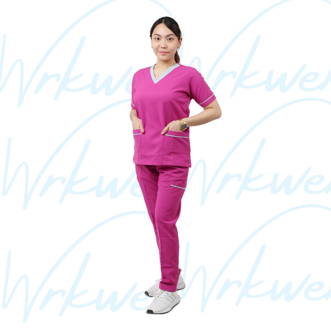 Scrub suits uniform DESIGN V (Dark Fuchsia)