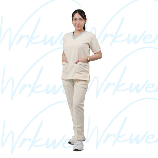 Scrub suits uniform DESIGN V (Ivory White)