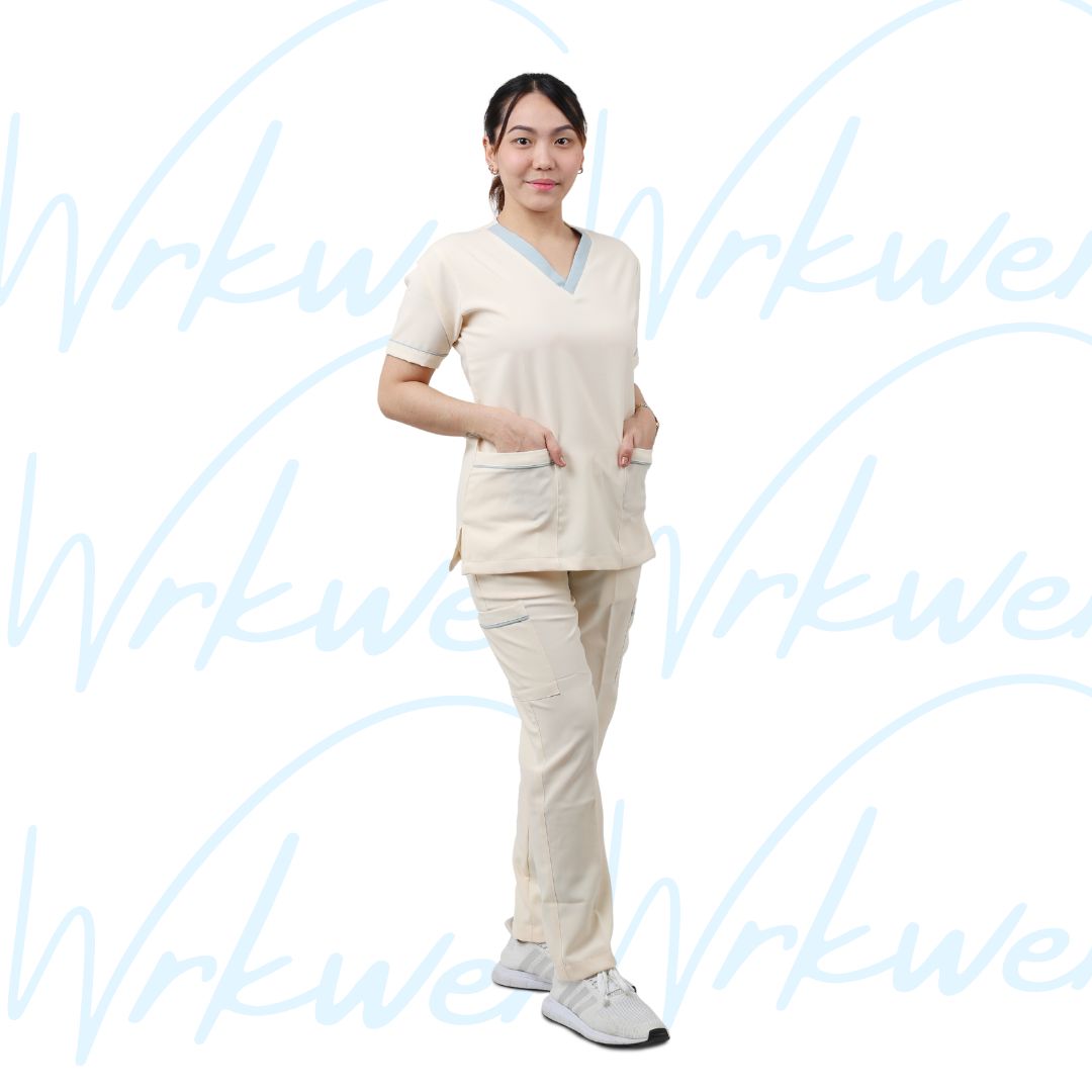 Scrub suits uniform DESIGN V (Ivory White)