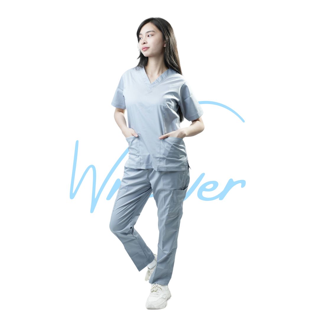 Scrub Suits Uniform Stretch (Light Grey)