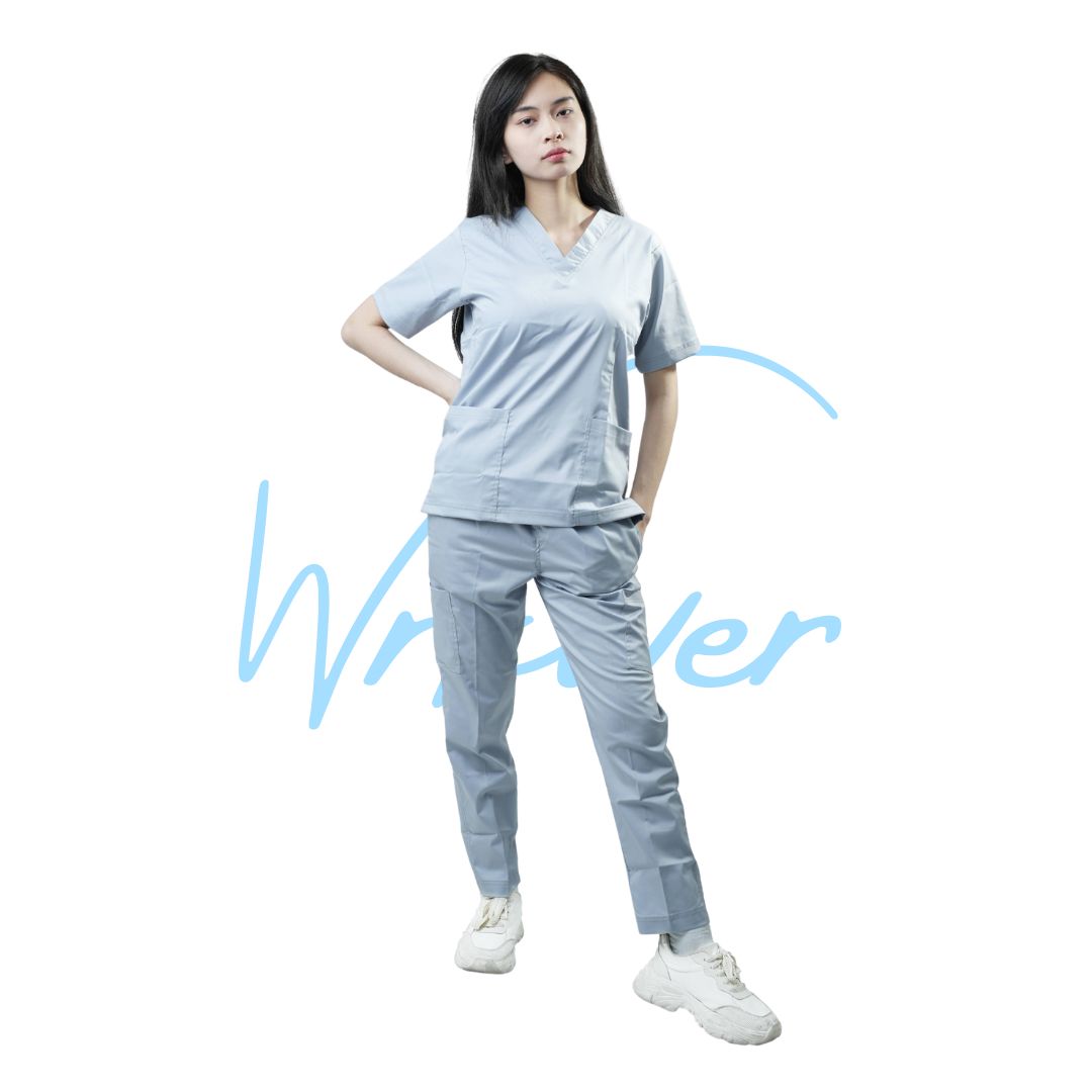 Scrub Suits Uniform Stretch (Light Grey)