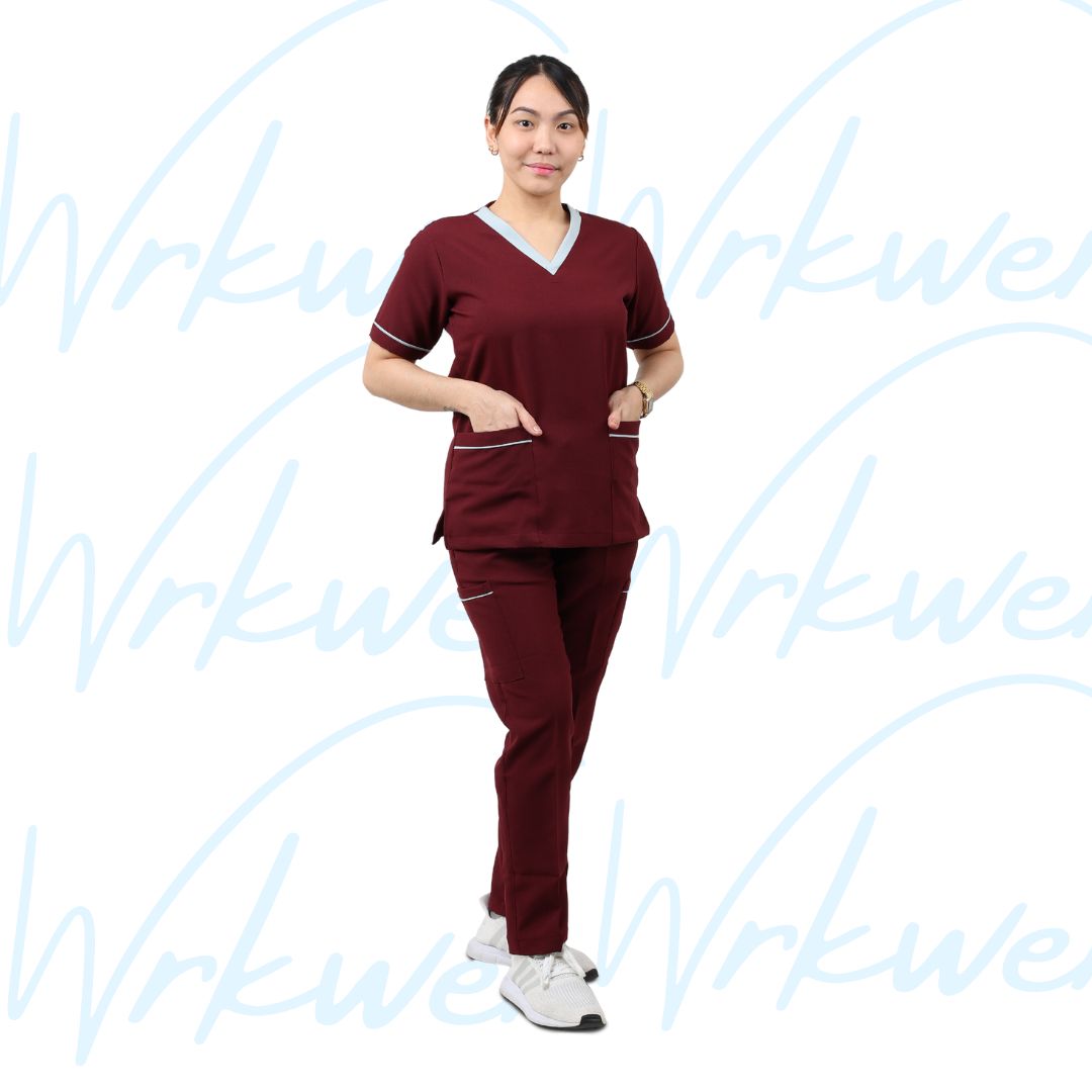 Scrub suits uniform DESIGN V (Maroon)