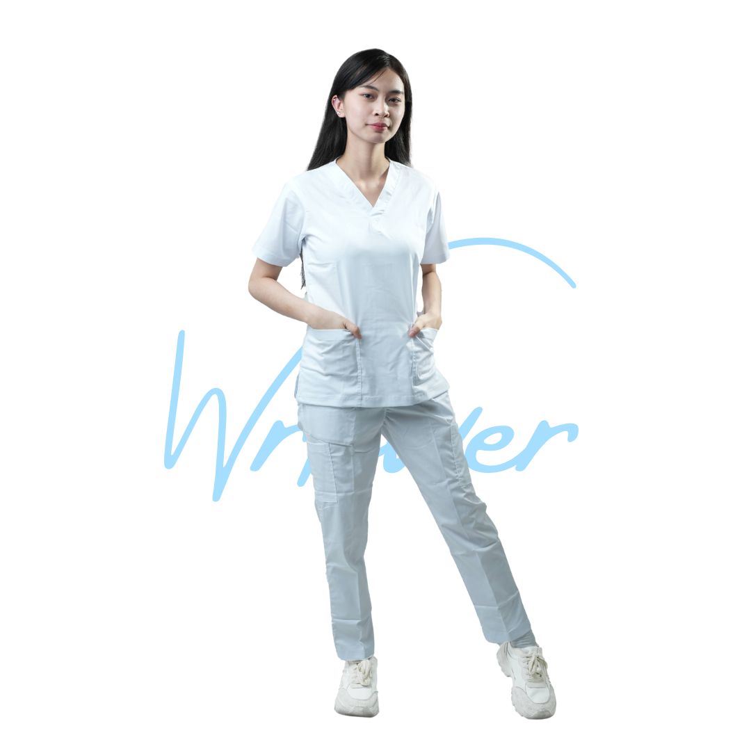 Scrub Suits Uniform Stretch (White)