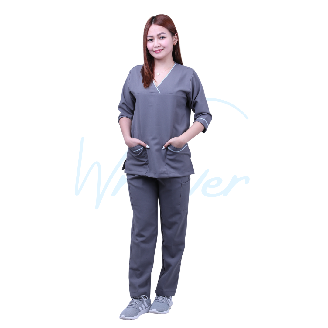 Scrub Suits for Women 3/4 Sleeves (Grey)