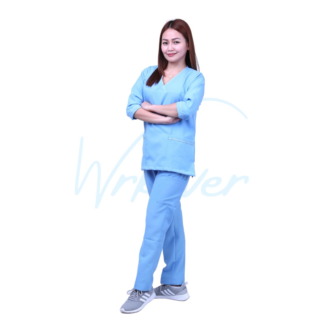 Scrub Suits for Women 3/4 Sleeves (Sky Blue)