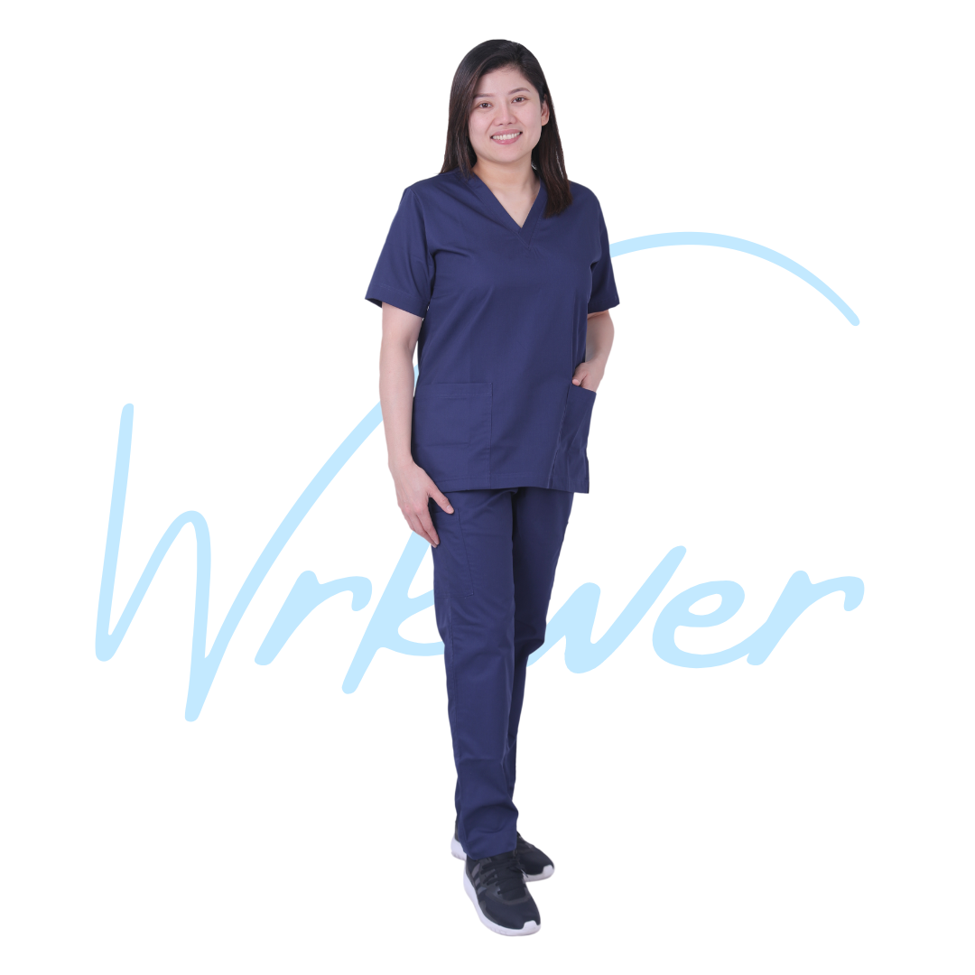 Scrub Suits for Women Poly Cotton (Navy Blue)