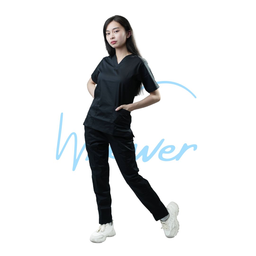 Scrub Suits Uniform Stretch (Black)