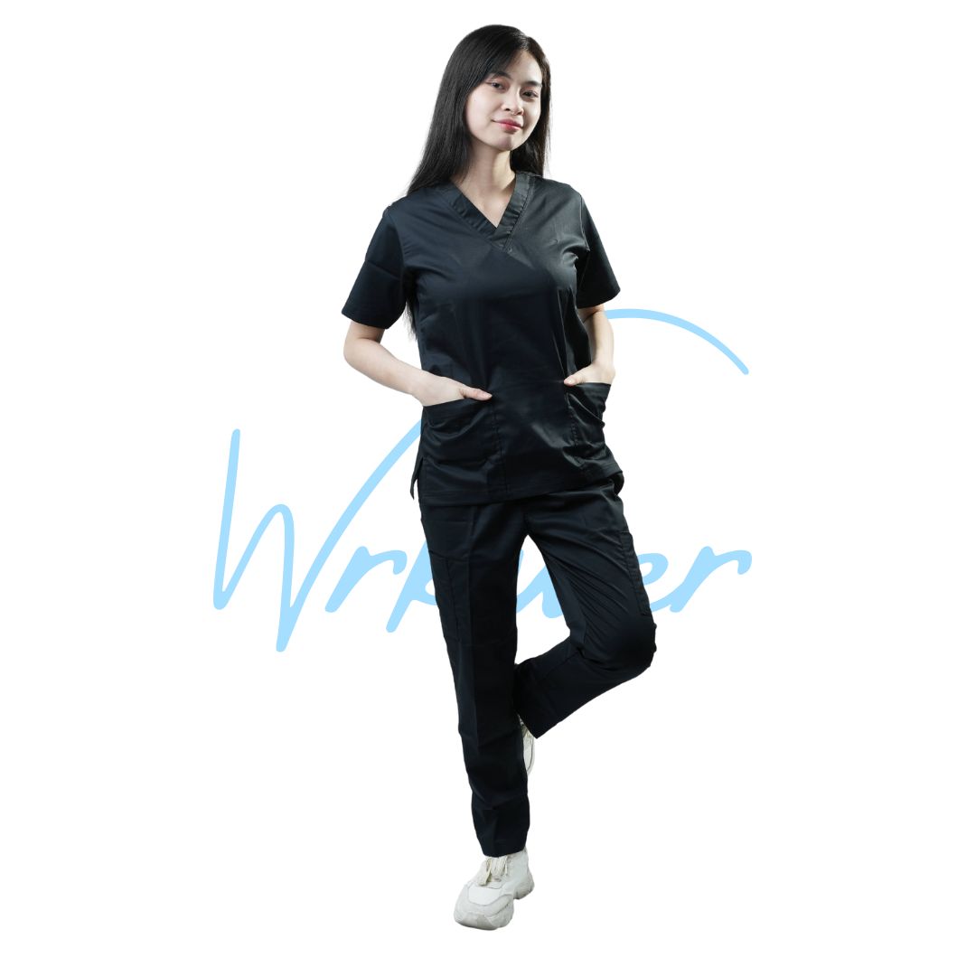 Scrub Suits Uniform Stretch (Black)