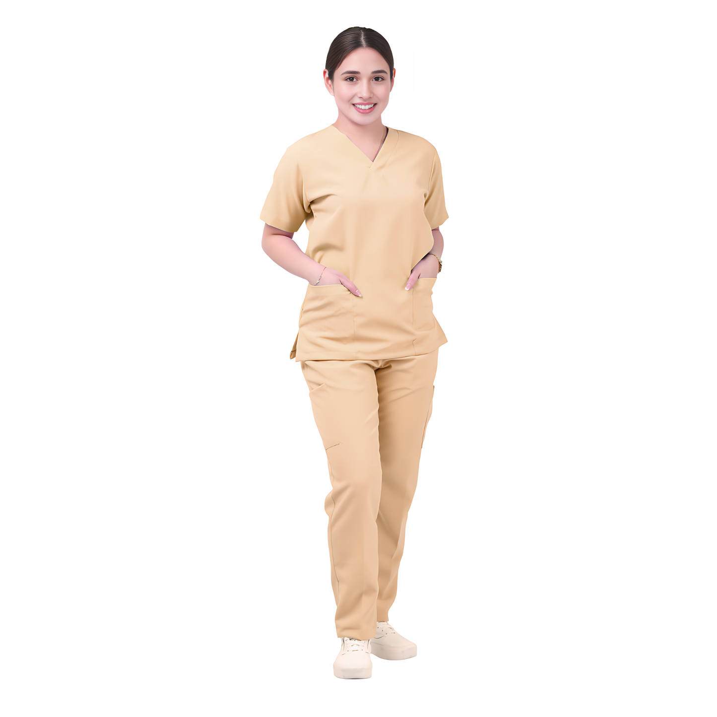 Scrub Suits Uniform Poly Viscose - Cream