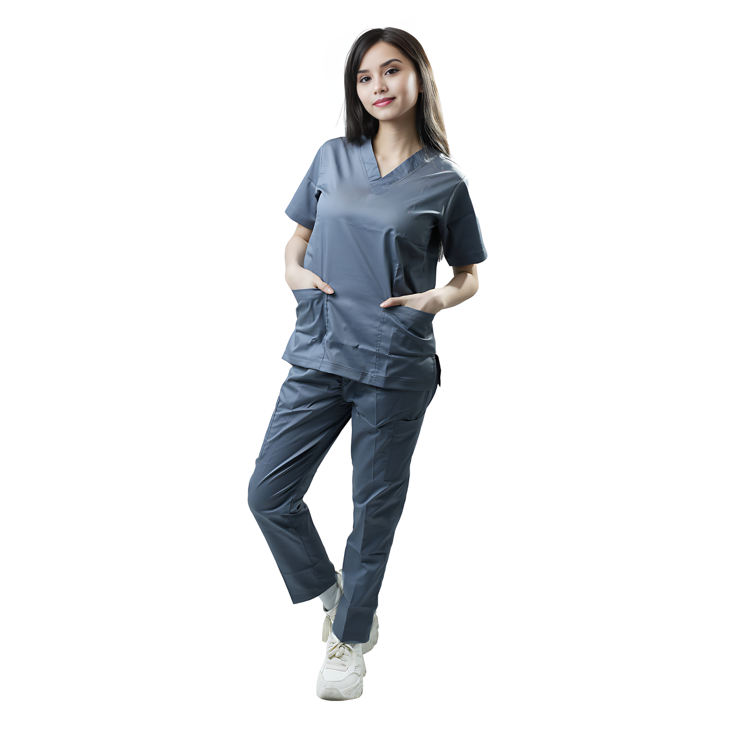 Scrub Suits Uniform Stretch (Dark Grey)