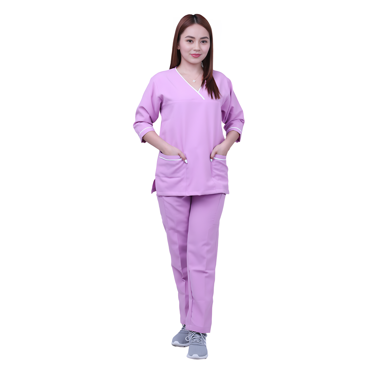 Scrub Suits for Women 3/4 Sleeves (Dark Pink)