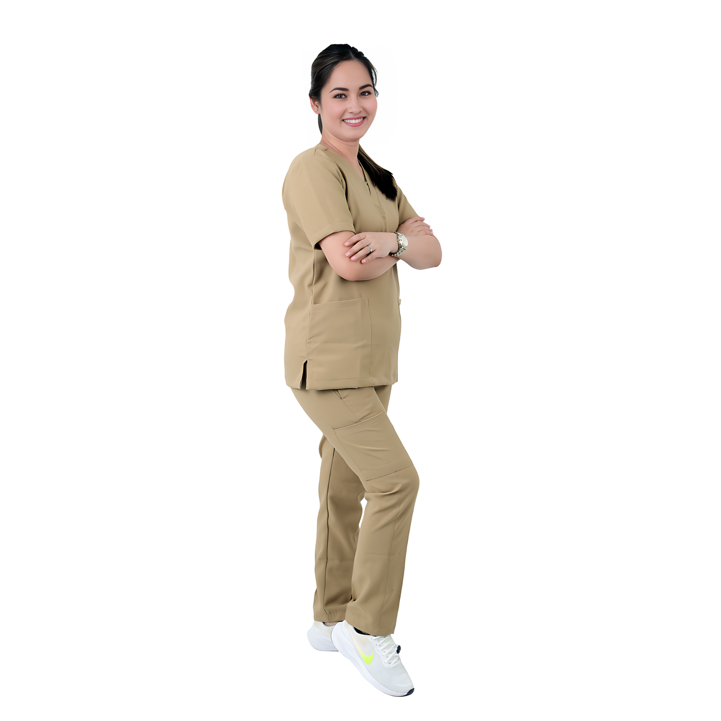 Scrub Suits for Women NO PIPING (Dark Beige)
