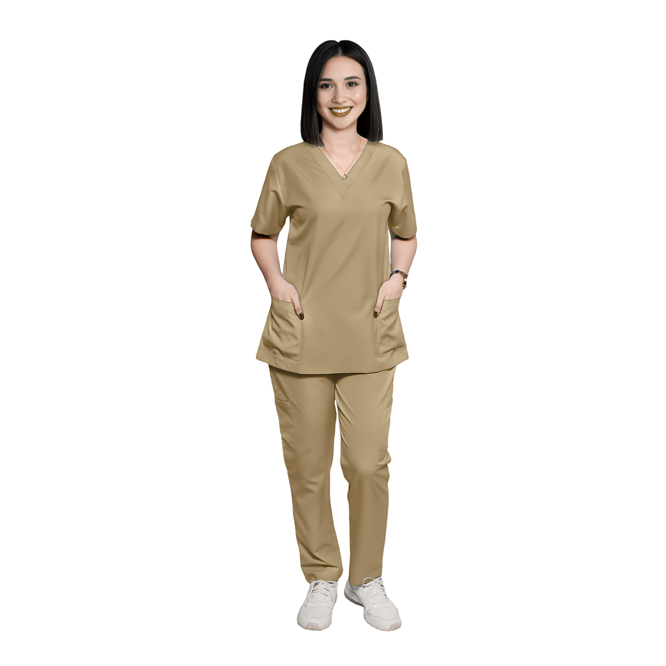 Scrub Suits Uniform Poly Viscose - Dark Beige