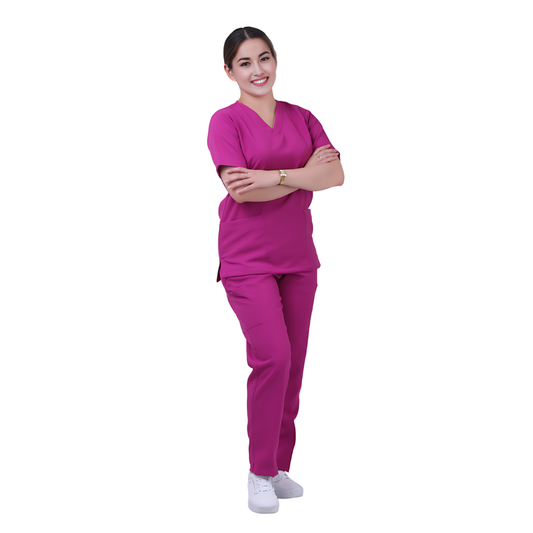 Scrub Suits for Women NO PIPING (Dark Fuchsia)