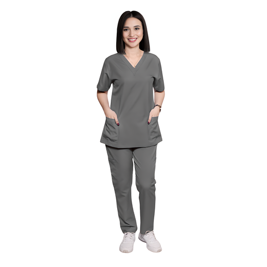 Scrub Suits for Women NO PIPING (Dark Grey)