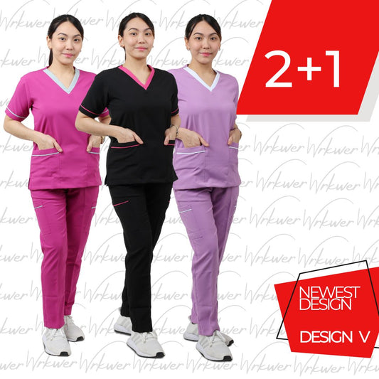 Scrub suits uniform DESIGN V (Pack of 3)