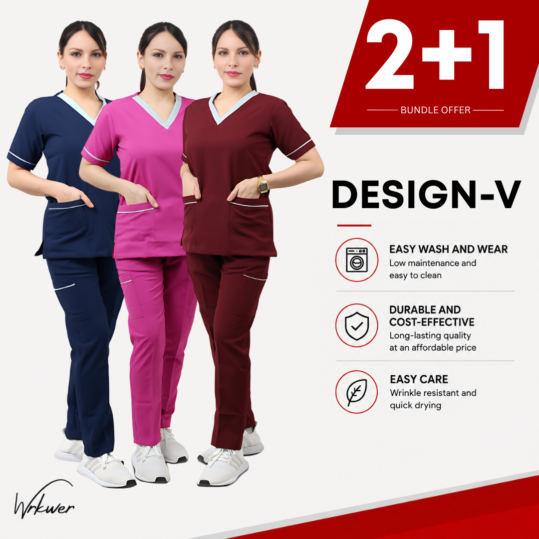 Scrub Suits Uniform DESIGN V (Pack of 3)