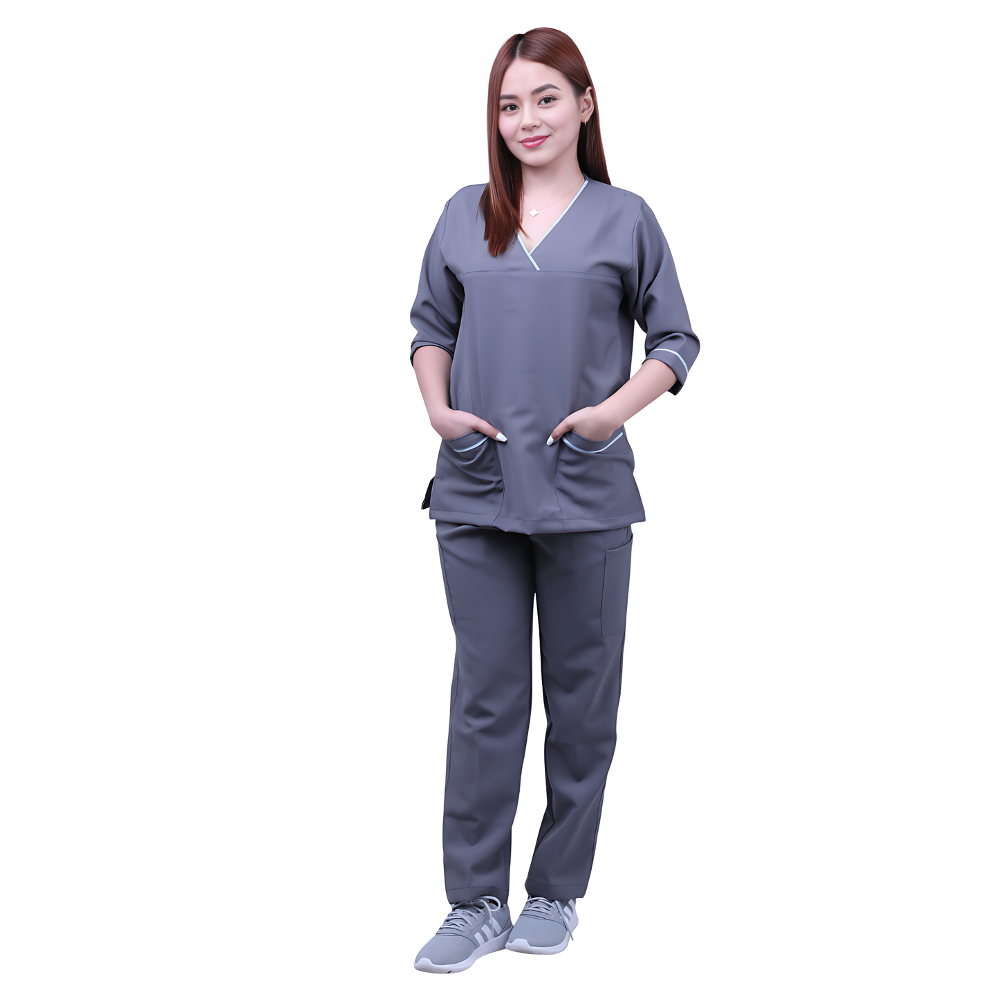 Scrub Suits for Women 3/4 Sleeves (Grey)