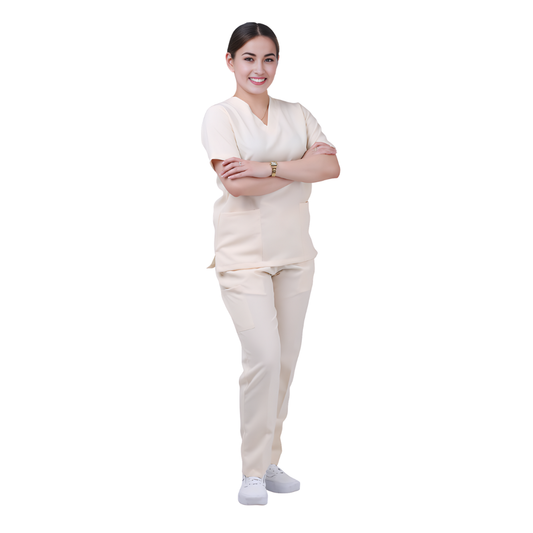 Scrub Suits for Women NO PIPING (Ivory White)