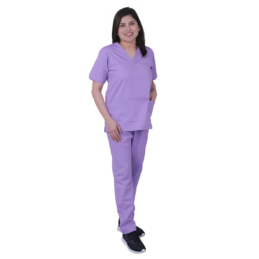 Scrub Suits for Women Poly Cotton (Lavender)