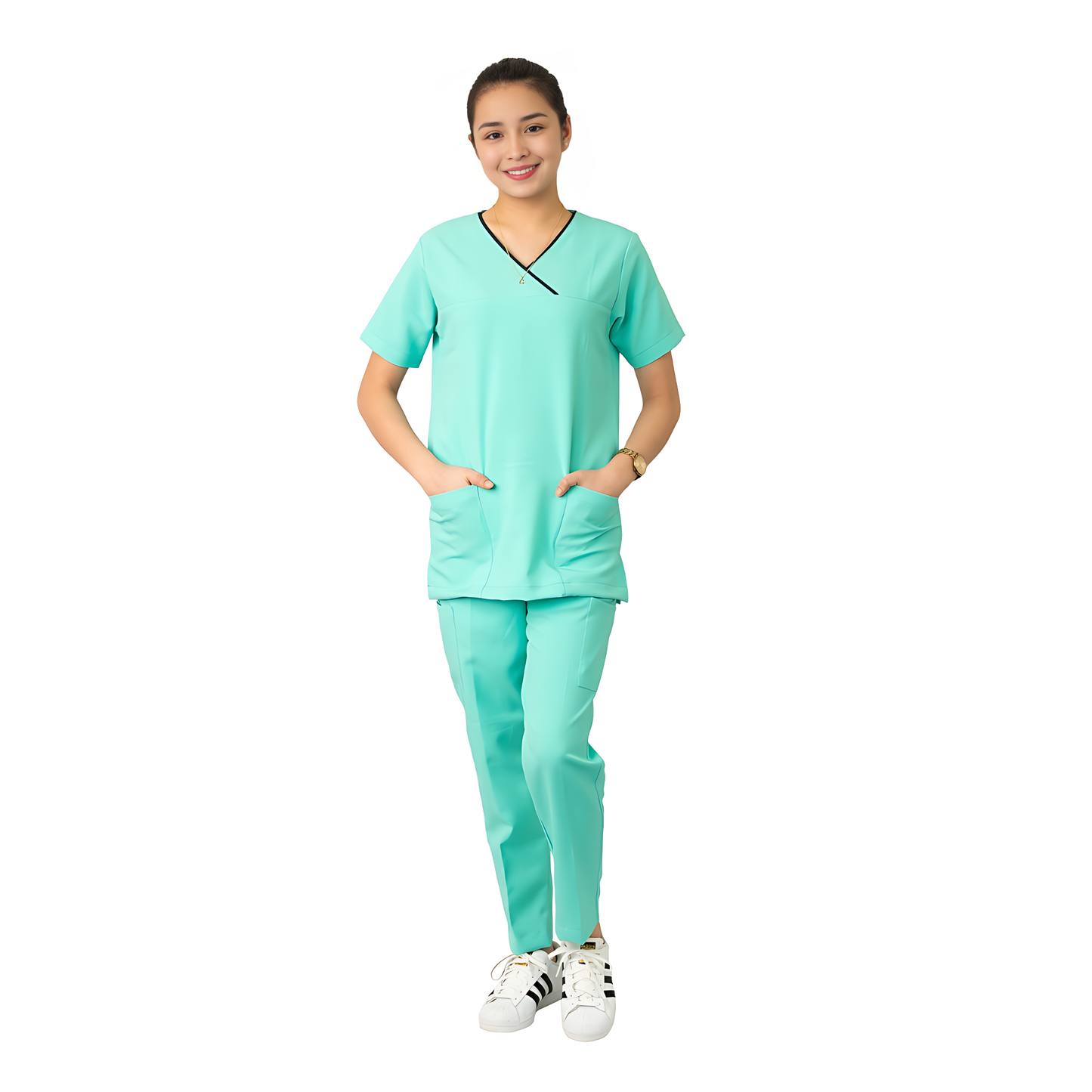 Medical Uniform Scrub Suits for Women WITH PIPING (Mint Green)