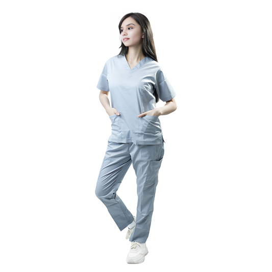 Scrub Suits Uniform Stretch (Light Grey)