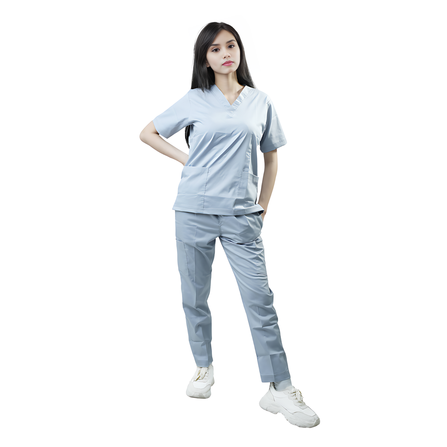 Scrub Suits Uniform Stretch (Light Grey)