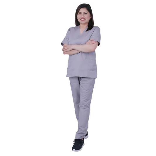Scrub Suits for Women Poly Cotton (Light Grey)
