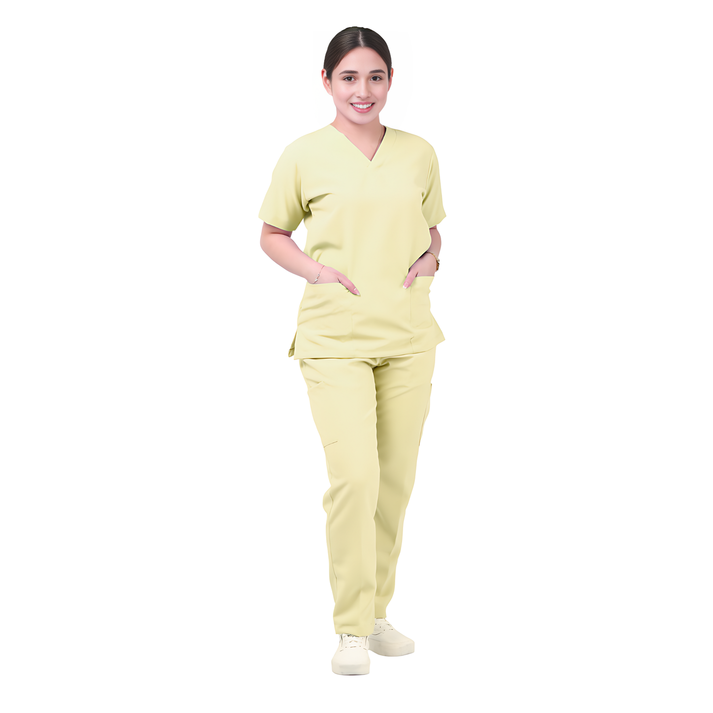 Scrub Suits Uniform Poly Viscose - Light Yellow