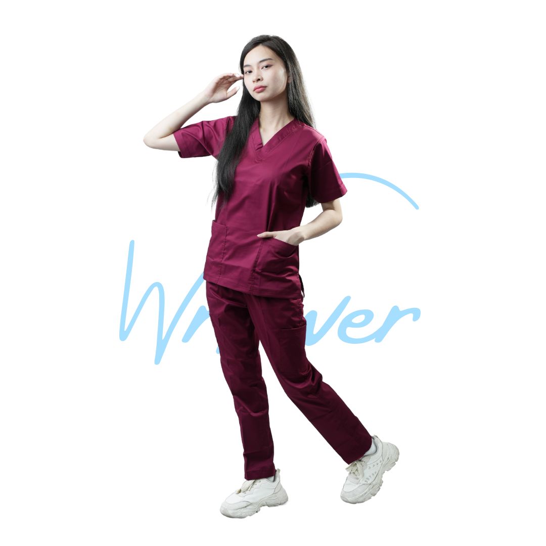 Scrub Suits Uniform Stretch (Maroon)