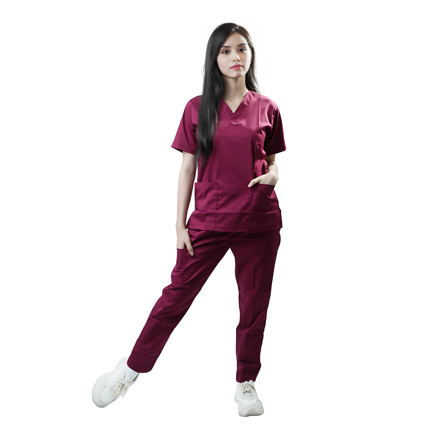Scrub Suits Uniform Stretch (Maroon)