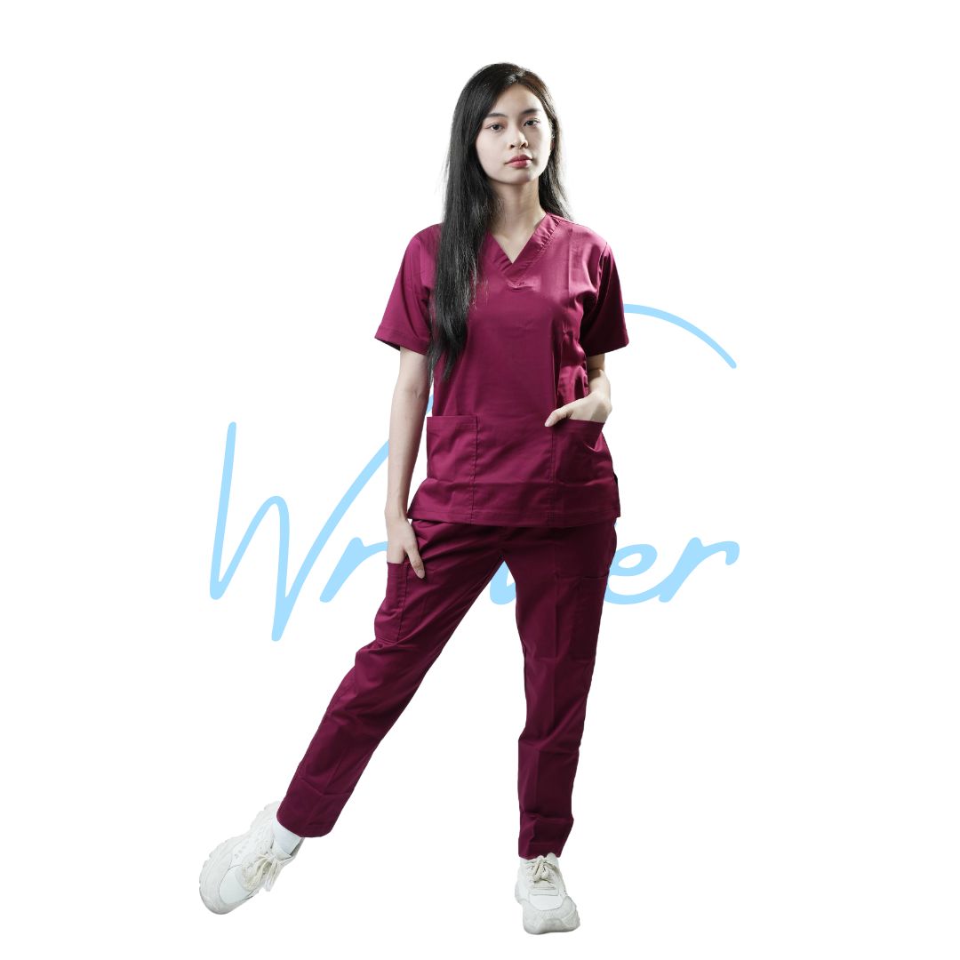 Scrub Suits Uniform Stretch (Maroon)