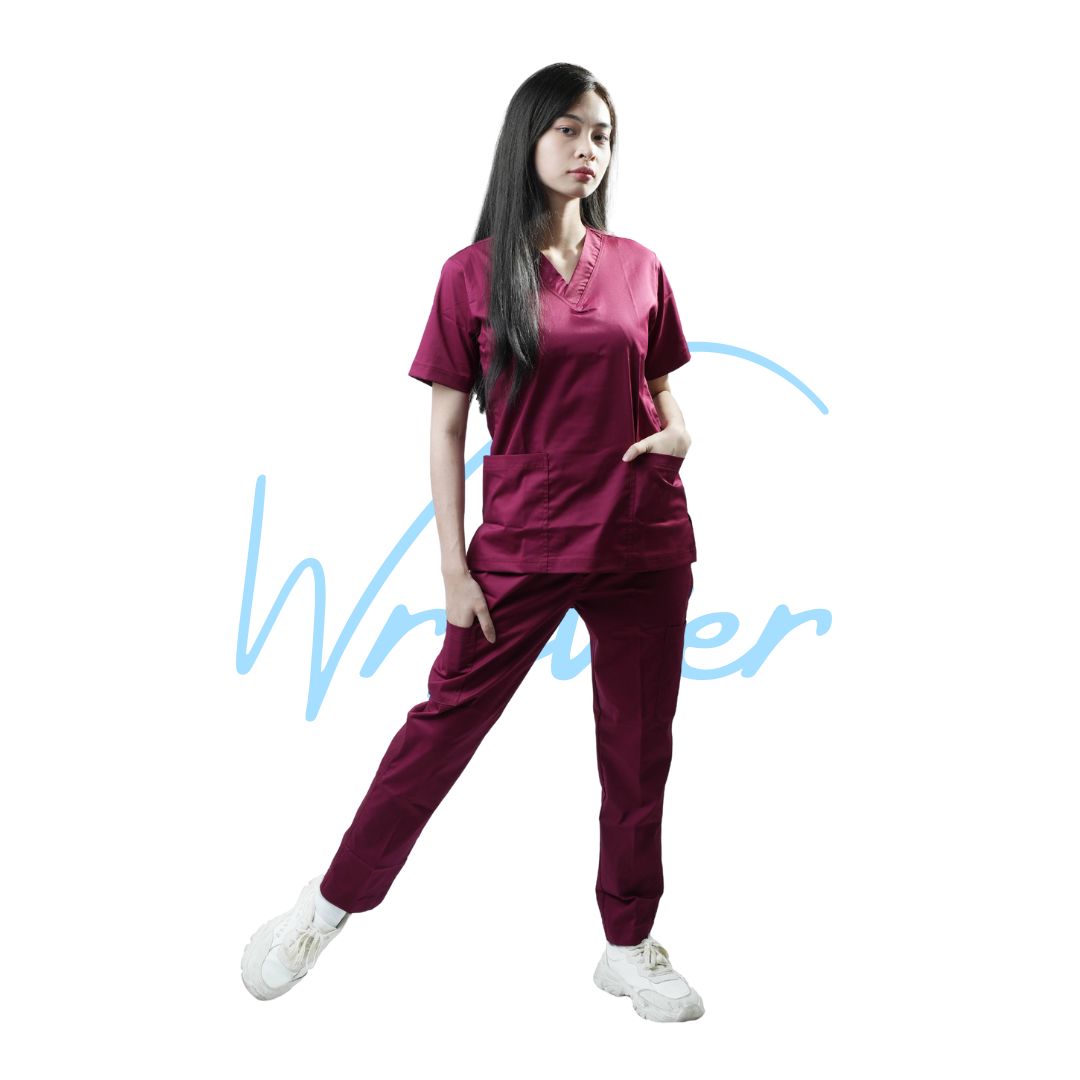 Scrub Suits Uniform Stretch (Maroon)