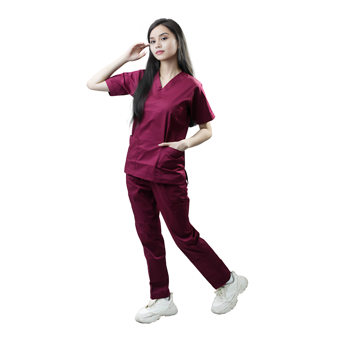 Scrub Suits Uniform Stretch (Maroon)