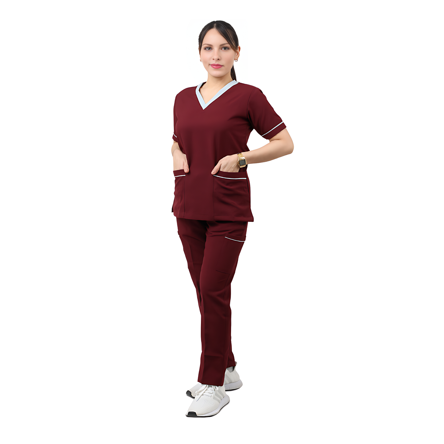 Scrub suits uniform DESIGN V (Maroon)