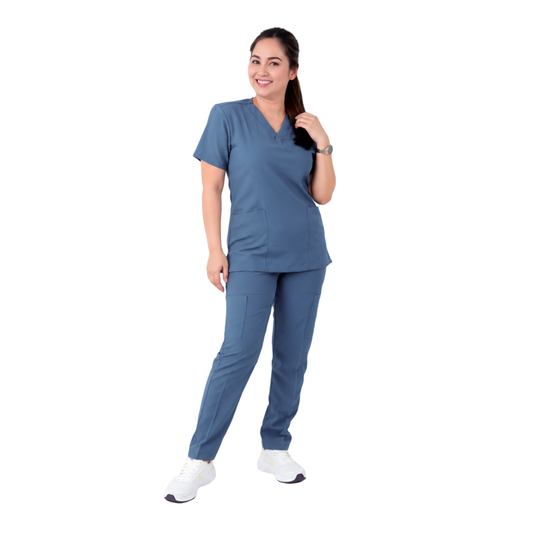 Scrub Suits for Women NO PIPING (Steel Blue)