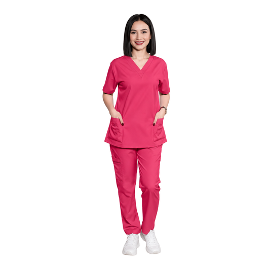 Scrub Suits for Women NO PIPING (Cherry)
