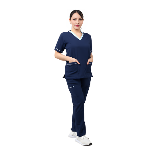 Scrub suits uniform DESIGN V (Navy Blue)