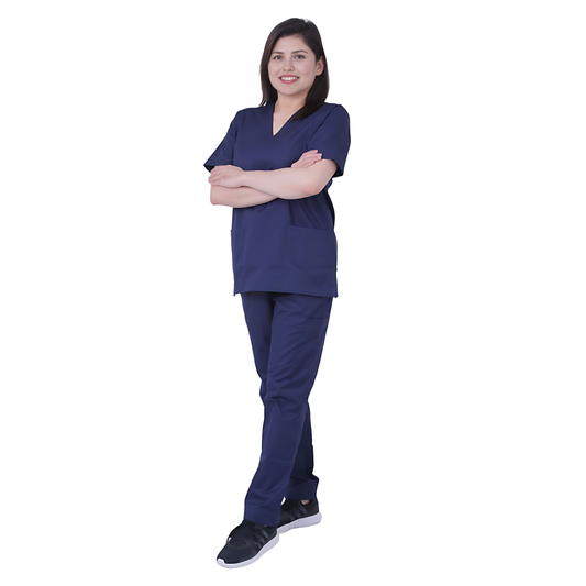 Scrub Suits for Women Poly Cotton (Navy Blue)