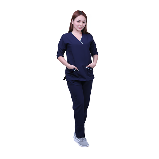 Scrub Suits for Women 3/4 Sleeves (Navy Blue)