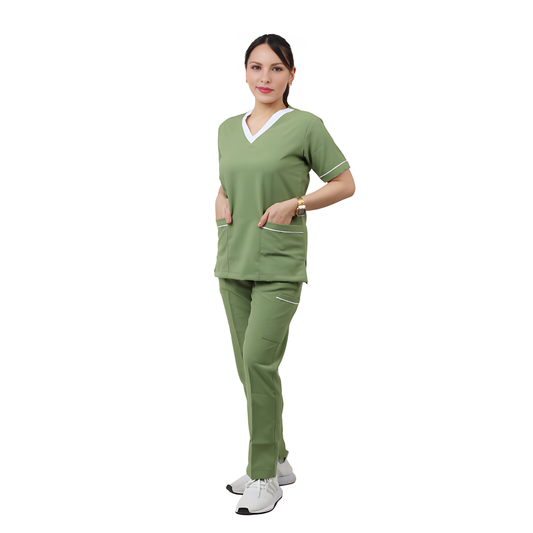 Scrub suits uniform DESIGN V (Olive Green)