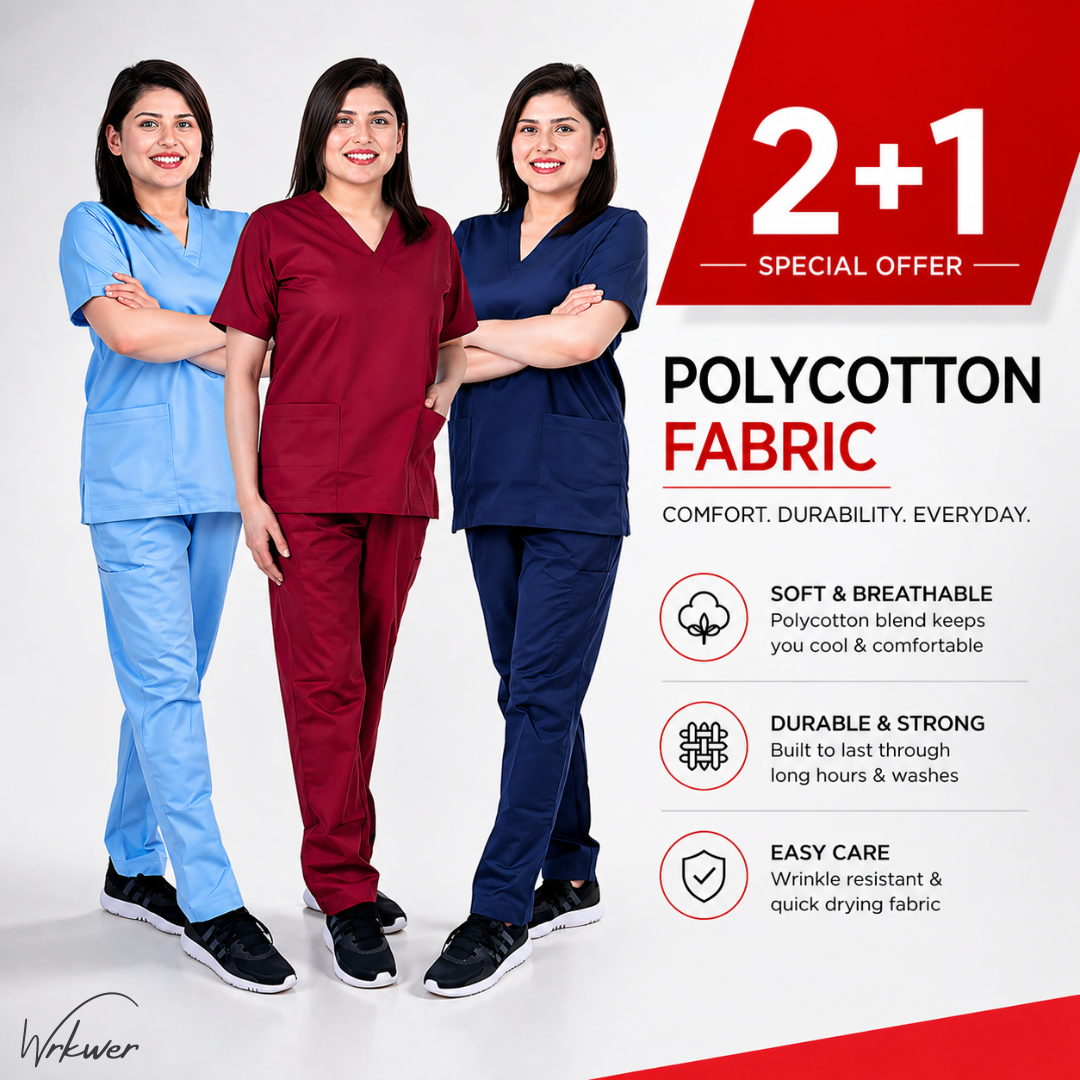 Scrub Suits for Women Poly Cotton (Pack of 3)