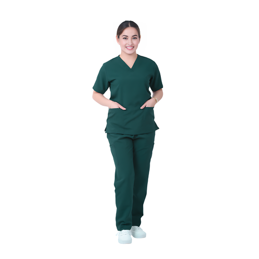 Medical Uniform Scrub Suits for Women NO PIPING (Peacock Green)