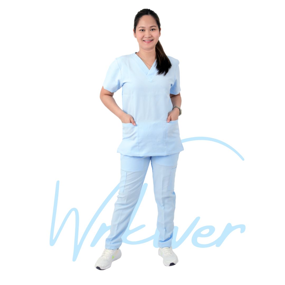 Scrub Suits Basics Poly Viscose (Powder Blue)