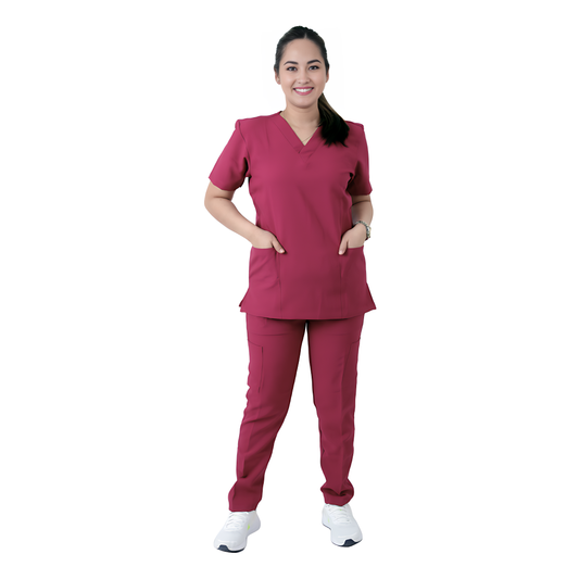 Scrub Suits for Women NO PIPING (Raspberry)
