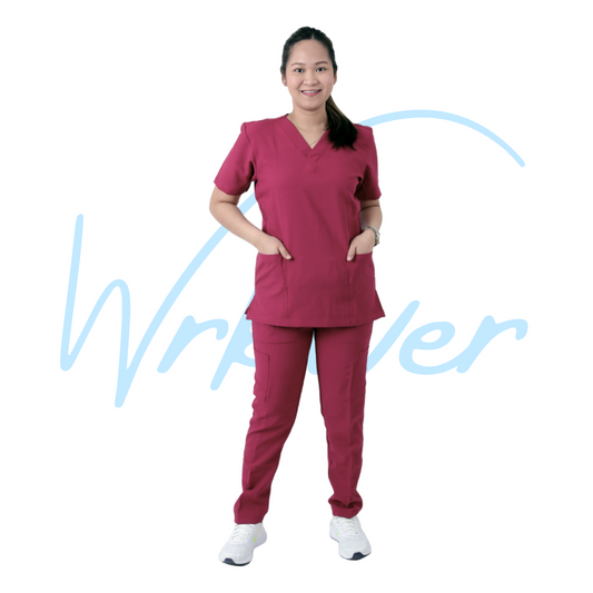 Scrub Suits for Women NO PIPING (Raspberry)