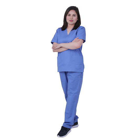 Scrub Suits for Women Poly Cotton (Sapphire Blue)