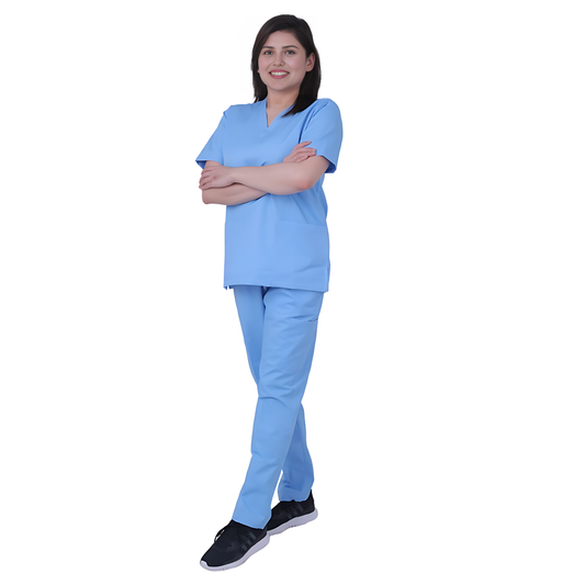 Scrub Suits for Women Poly Cotton (Sky Blue)