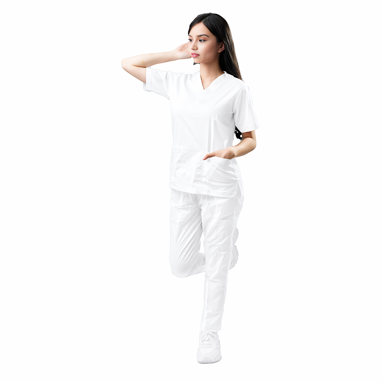 Scrub Suits Uniform Stretch (White)
